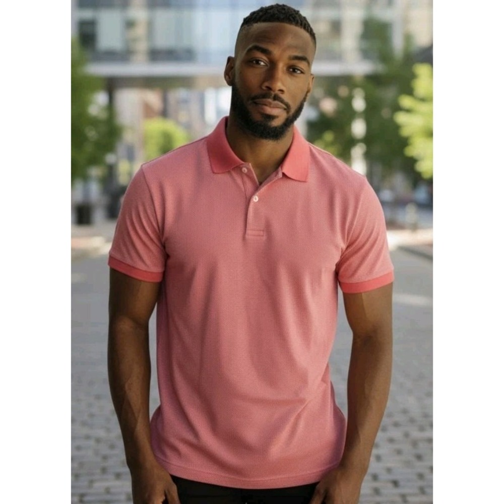 Brooks Brothers 346 Men's Sz L Polo Golf Shirt  Mercerized Cotton Coral P2P 22‎ - Picture 2 of 9
